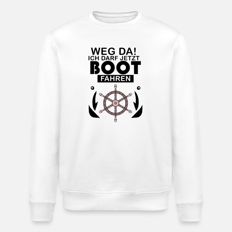 Bootsführerschein Motorboot Geschenk - Stanley/Stella Unisex Bio-Sweatshirt ROLLER - Weiß