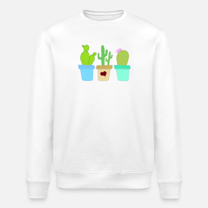 Trois cactus - Sweat bio ROLLER Stanley/Stella Unisexe - blanc