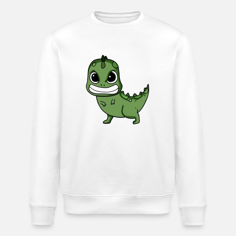 Angry Dinosaur - Stanley/Stella ROLLER Unisex Organic Sweatshirt - white