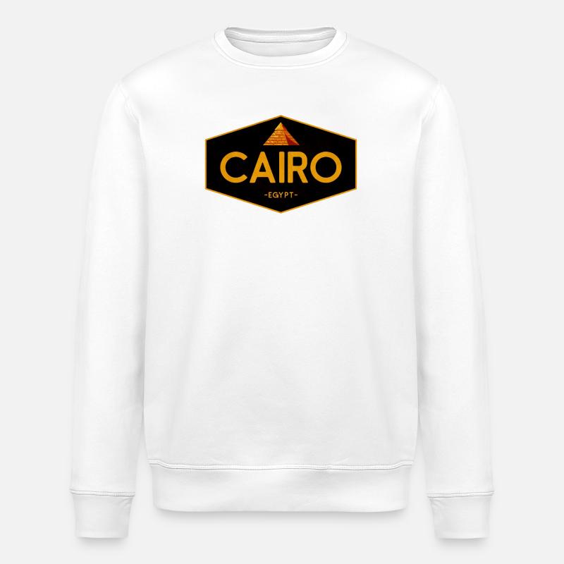 Cairo Egypt Pyramid Icon - Stanley/Stella ROLLER Unisex Organic Sweatshirt - white
