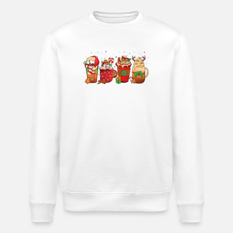 Tasse Heiße Schokolade Pfefferminz-mokka - Stanley/Stella Unisex Bio-Sweatshirt ROLLER - Weiß