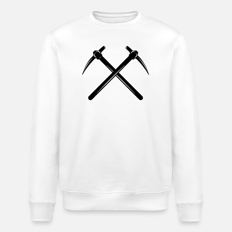 Zwei Spitzhacken gekreuzt - Stanley/Stella Unisex Bio-Sweatshirt ROLLER - Weiß