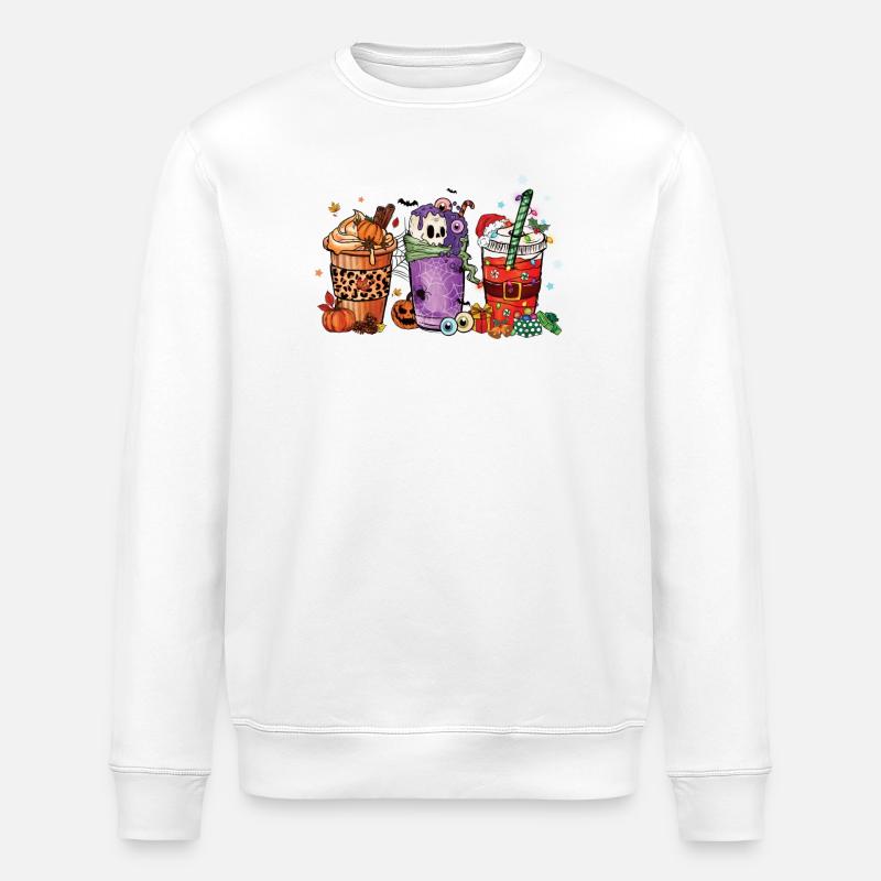 Winter coffee mug Hallothanksmas - Stanley/Stella ROLLER Unisex Organic Sweatshirt - white