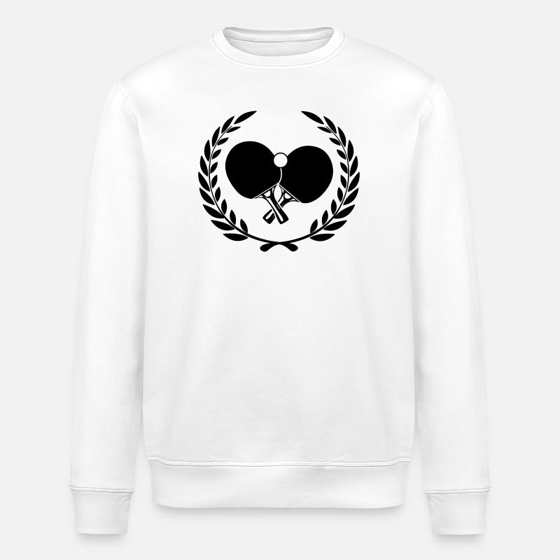 Table tennis logo in laurel wreath - Stanley/Stella ROLLER Unisex Organic Sweatshirt - white
