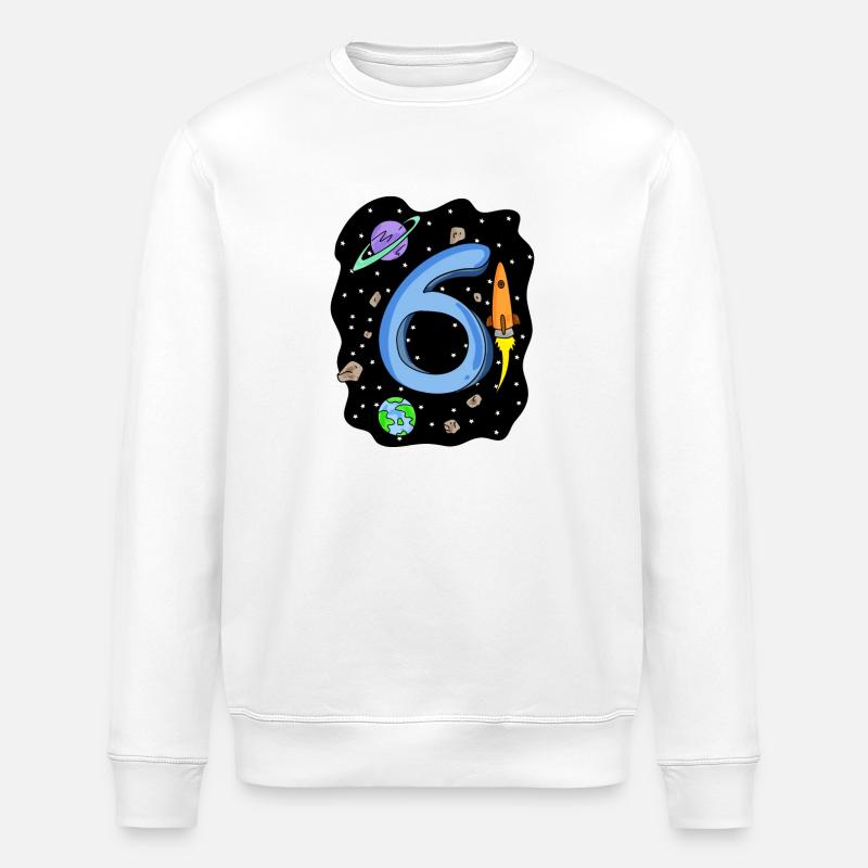 6 years old Young astronaut - Stanley/Stella ROLLER Unisex Organic Sweatshirt - white