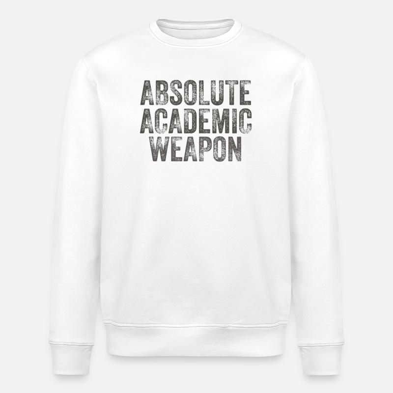 Students Absolute Academic Weapon - Stanley/Stella ROLLER Unisex Organic Sweatshirt - white