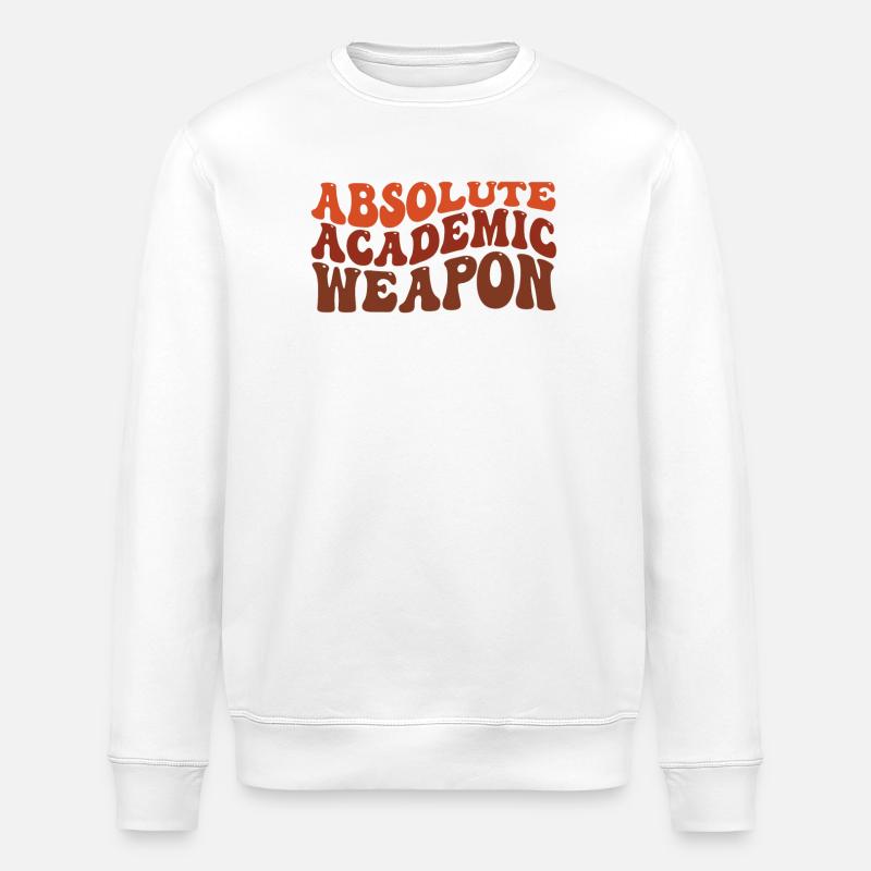 Students Absolute Academic Weapon - Stanley/Stella ROLLER Unisex Organic Sweatshirt - white