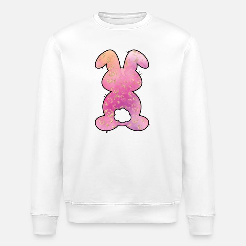 Leopard Pattern Rabbit Easter - Stanley/Stella ROLLER Unisex Organic Sweatshirt - white