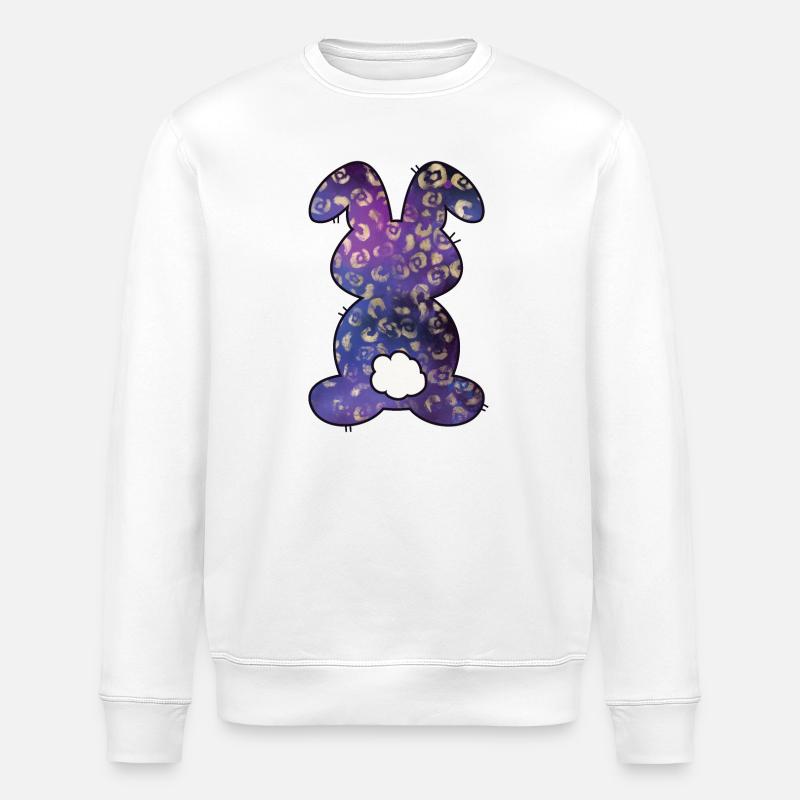 Leopardenmuster Kaninchen Osterhase - Stanley/Stella Unisex Bio-Sweatshirt ROLLER - Weiß