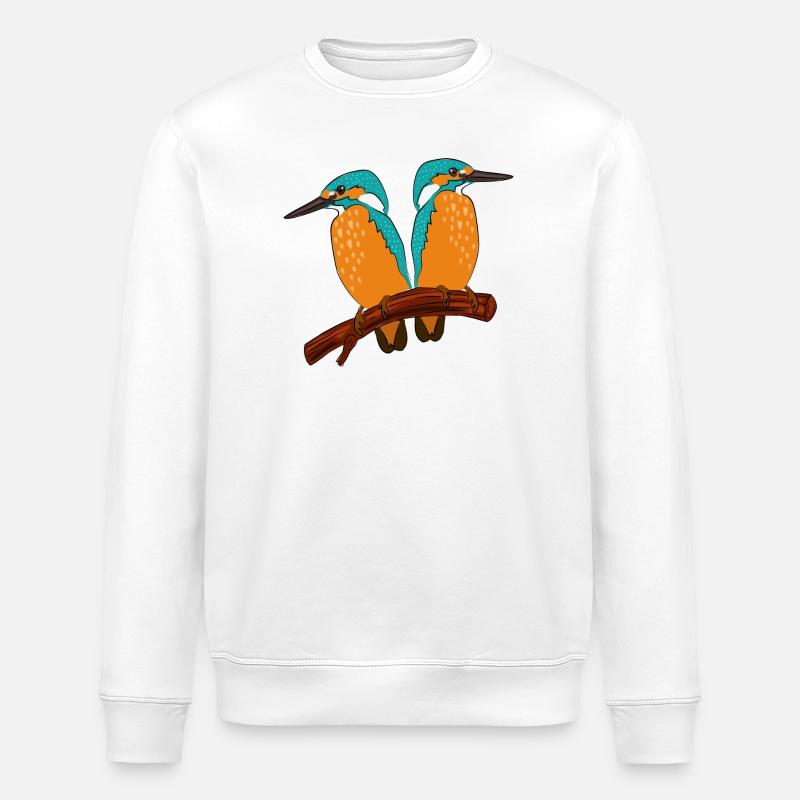 Eisvogel Pärchen - Stanley/Stella Unisex Bio-Sweatshirt ROLLER - Weiß