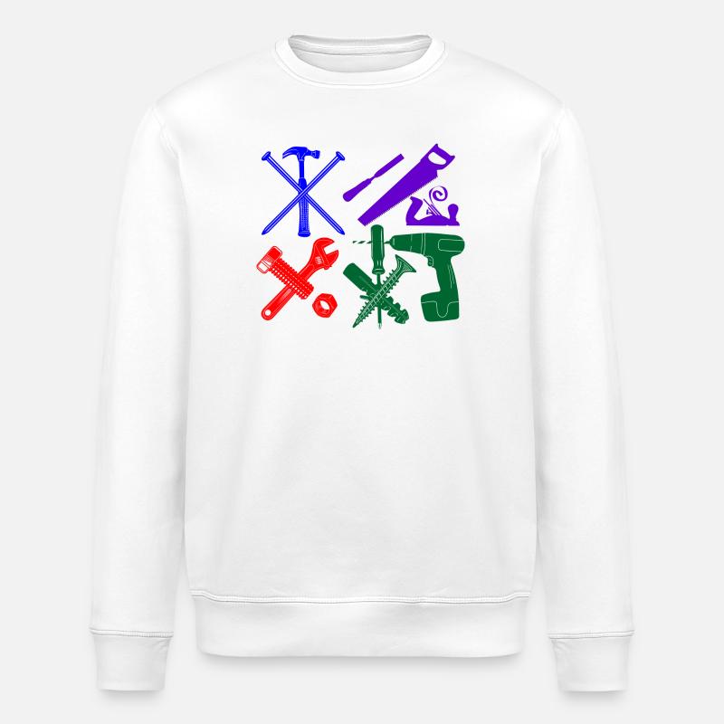 Farbe des Bauarbeiterwerkzeugs - Stanley/Stella Unisex Bio-Sweatshirt ROLLER - Weiß