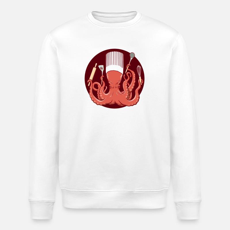 Octopus Chef de Cuisine - Stanley/Stella ROLLER Unisex Organic Sweatshirt - white
