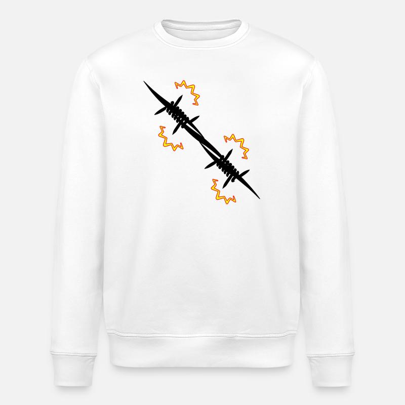 Elektrozaun Stacheldraht - Stanley/Stella Unisex Bio-Sweatshirt ROLLER - Weiß