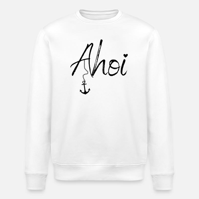 Maritime Mode mit Ahoi und Anker - Stanley/Stella Unisex Bio-Sweatshirt ROLLER - Weiß