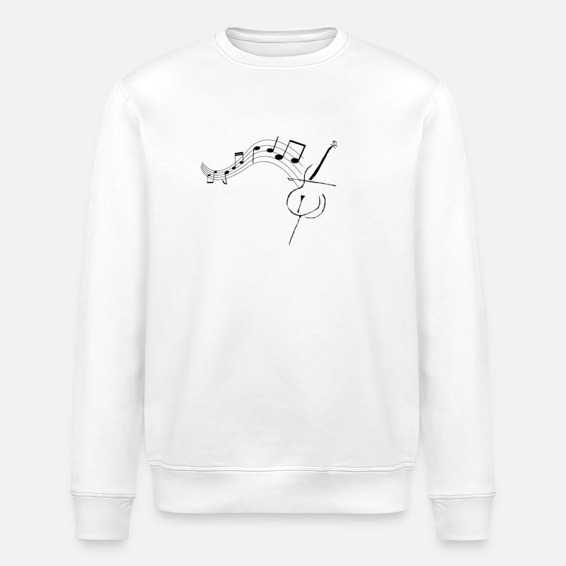 Cello with notes1 - Stanley/Stella ROLLER Unisex Organic Sweatshirt - white