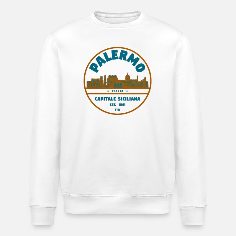 Palermo Capitale Siciliana Skyline - Stanley/Stella Unisex Bio-Sweatshirt ROLLER - Weiß