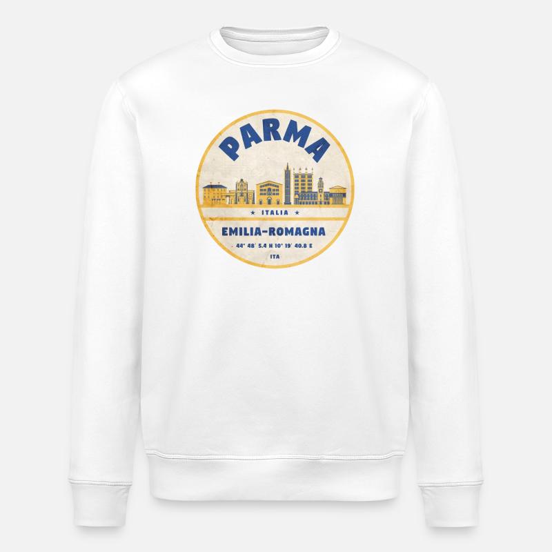 Parma Skyline Emilia Romagna Sticker - Stanley/Stella ROLLER Unisex Organic Sweatshirt - white