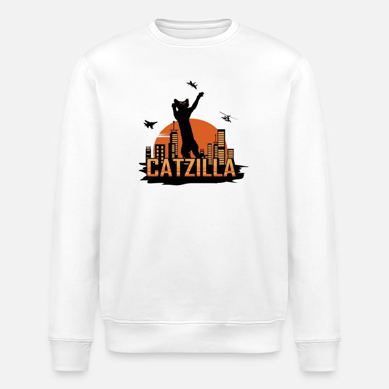 Catzilla - Stanley/Stella Unisex Bio-Sweatshirt ROLLER - Weiß