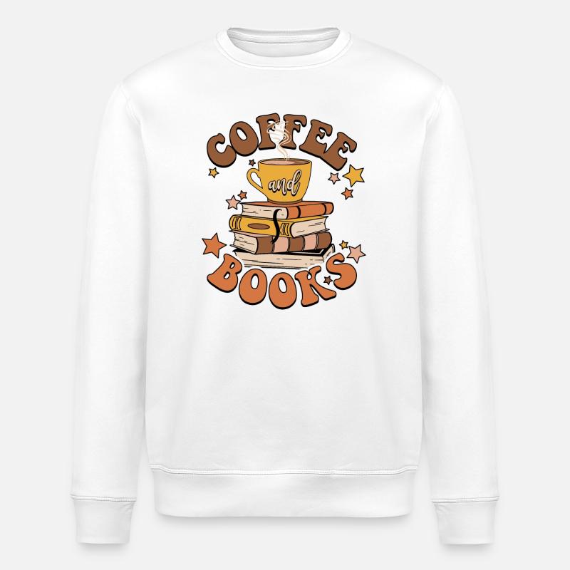 Kaffee und Bücher - Stanley/Stella Unisex Bio-Sweatshirt ROLLER - Weiß