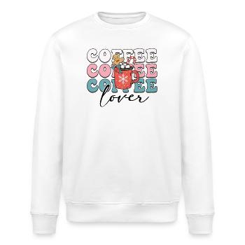 Amateur de café - Sweat bio ROLLER Stanley/Stella Unisexe - blanc - Devant - Nik (191cm)