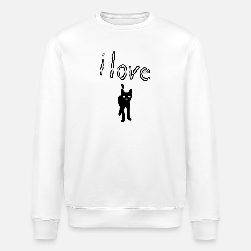 ICH LIEBE KATZEN - Stanley/Stella Unisex Bio-Sweatshirt ROLLER - Weiß