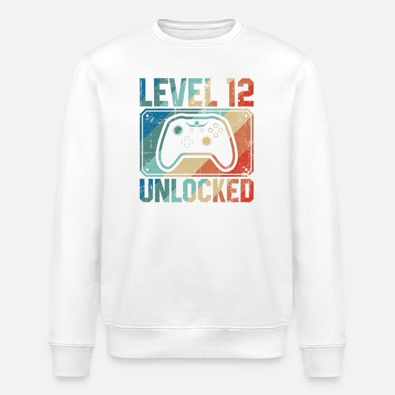 Level 12 – Freigeschalteter Controller T-Shirt - Stanley/Stella Unisex Bio-Sweatshirt ROLLER - Weiß