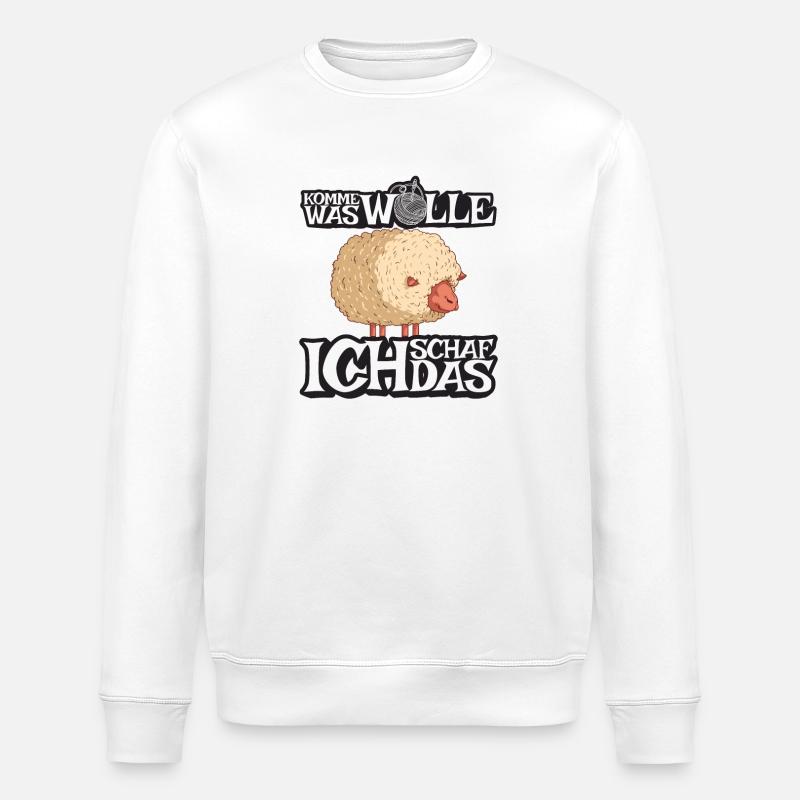 Komme was Wolle ich Schaf das - Stanley/Stella Unisex Bio-Sweatshirt ROLLER - Weiß