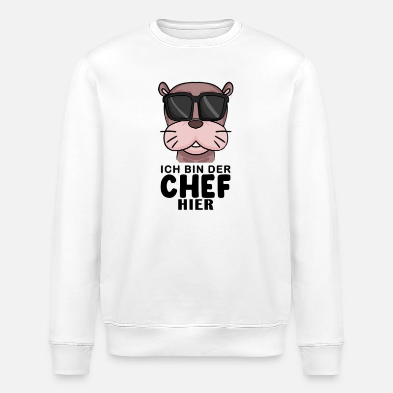 Cool Robbe Chef Spruch - Stanley/Stella Unisex Bio-Sweatshirt ROLLER - Weiß