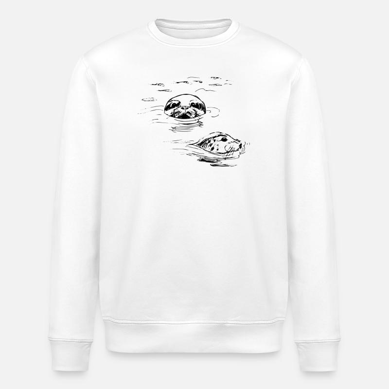 handgezogene Siegel, Shetland - Stanley/Stella Unisex Bio-Sweatshirt ROLLER - Weiß