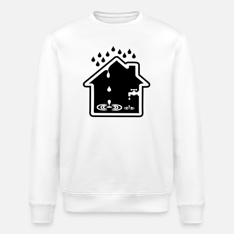 Hausleck undichter Wasserhahn - Stanley/Stella Unisex Bio-Sweatshirt ROLLER - Weiß
