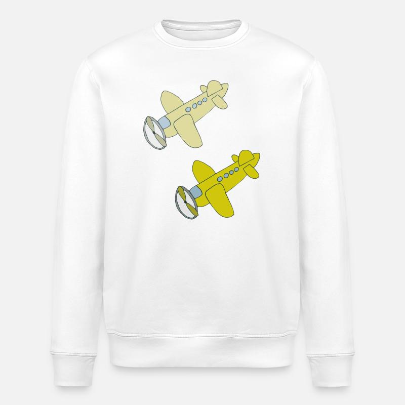 flugzeug doppelt - Stanley/Stella Unisex Bio-Sweatshirt ROLLER - Weiß