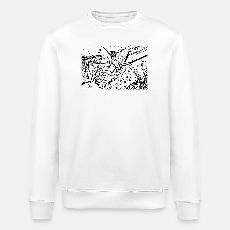 chat chaton noir mignon - Sweat bio ROLLER Stanley/Stella Unisexe - blanc