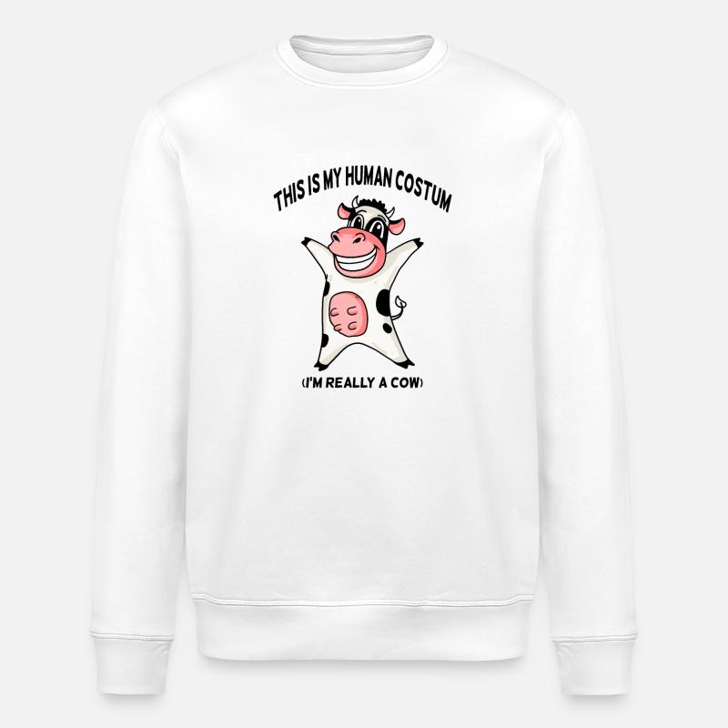 Kuh Kostüm - Stanley/Stella Unisex Bio-Sweatshirt ROLLER - Weiß