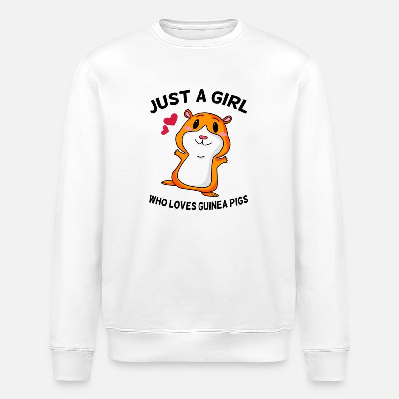 Meerschweinchen Spruch Mädchen - Stanley/Stella Unisex Bio-Sweatshirt ROLLER - Weiß