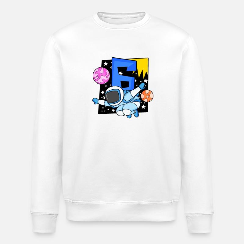 6 years old Young astronaut - Stanley/Stella ROLLER Unisex Organic Sweatshirt - white