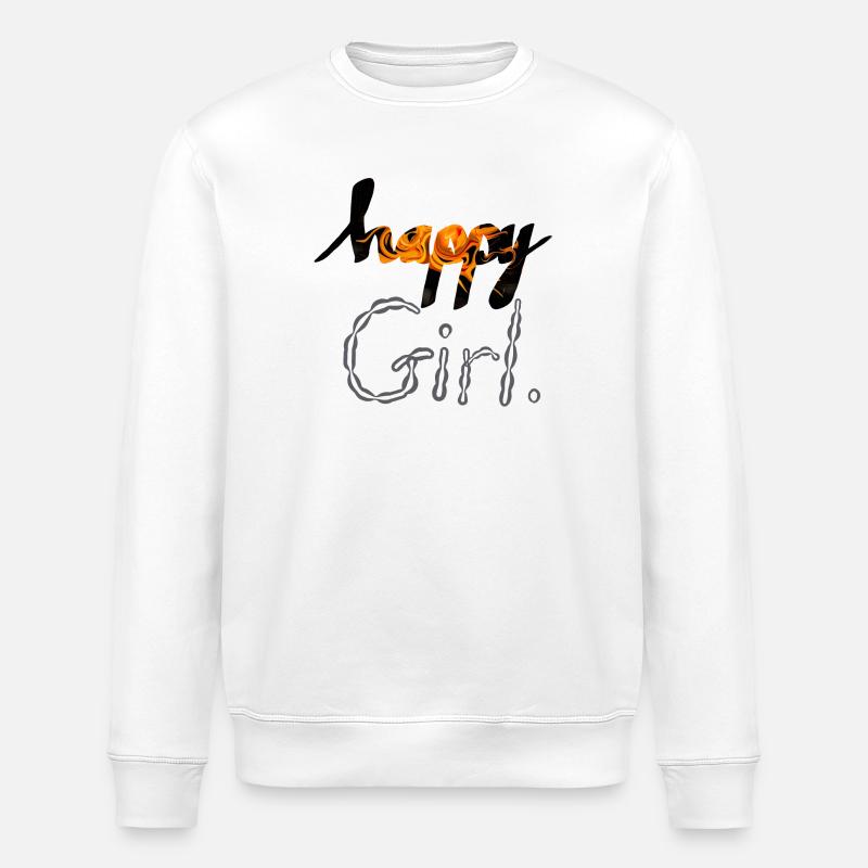 Glückliches Mädchen - Stanley/Stella Unisex Bio-Sweatshirt ROLLER - Weiß