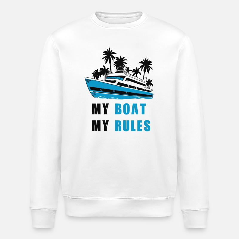Mein Boot meine Regeln - Stanley/Stella Unisex Bio-Sweatshirt ROLLER - Weiß