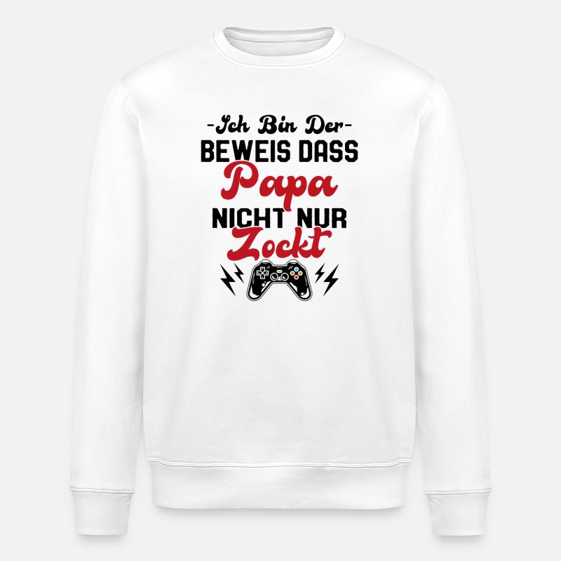 Grossesse Bébé Naissance Gamer - Papa Dire - Sweat bio ROLLER Stanley/Stella Unisexe - blanc