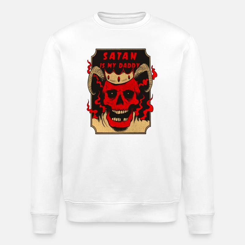 Satan ist mein Vater - Stanley/Stella Unisex Bio-Sweatshirt ROLLER - Weiß