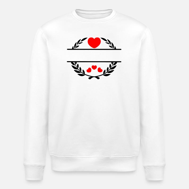 Laurel wreath for nameplate heart - Stanley/Stella ROLLER Unisex Organic Sweatshirt - white