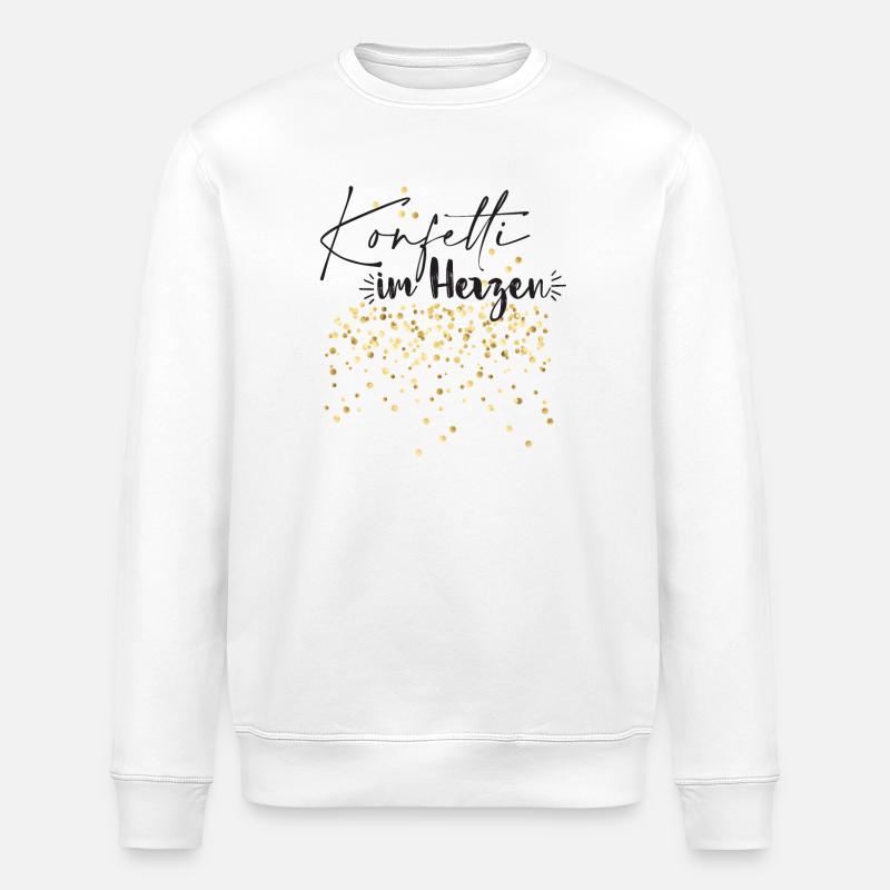 Konfetti im Herzen - Stanley/Stella Unisex Bio-Sweatshirt ROLLER - Weiß