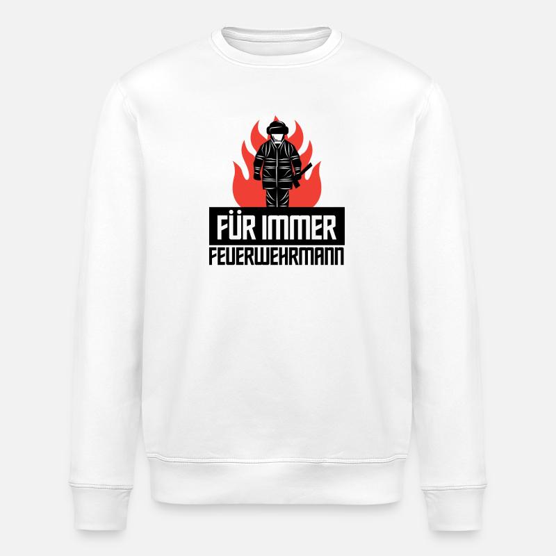 Fire Brigade Lifesaver Firefighter Statement - Stanley/Stella ROLLER Unisex Organic Sweatshirt - white