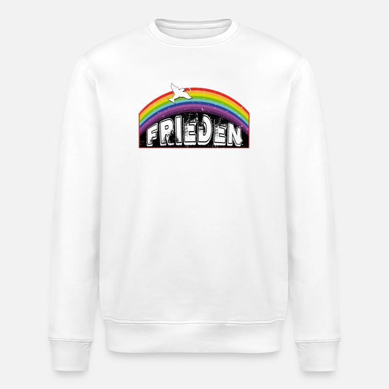 RAINBOW Rainbow PEACE - Stanley/Stella ROLLER Unisex Organic Sweatshirt - white
