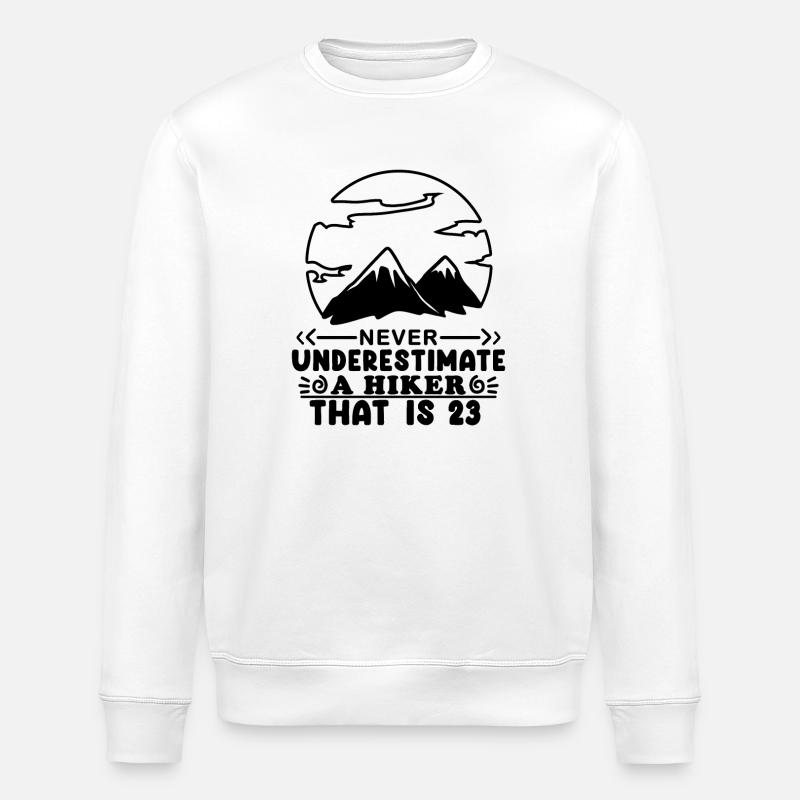 23rd birthday hiker - Stanley/Stella ROLLER Unisex Organic Sweatshirt - white