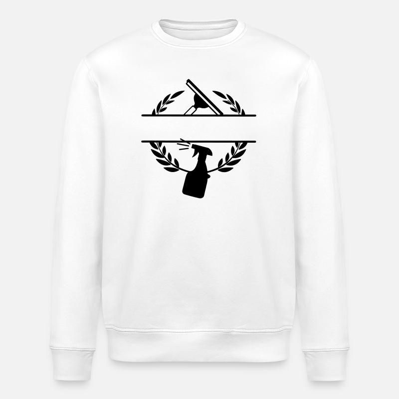 Sauberer Fensterwascher Logo Lorbeerkranz - Stanley/Stella Unisex Bio-Sweatshirt ROLLER - Weiß