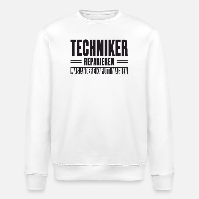 Servicetechniker Support Spruch für Handwerker - Stanley/Stella Unisex Bio-Sweatshirt ROLLER - Weiß