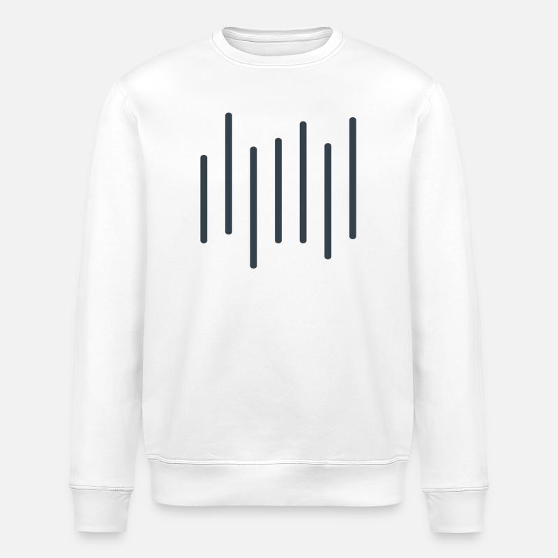 Linienrhythmus Dunkelblau - Stanley/Stella Unisex Bio-Sweatshirt ROLLER - Weiß