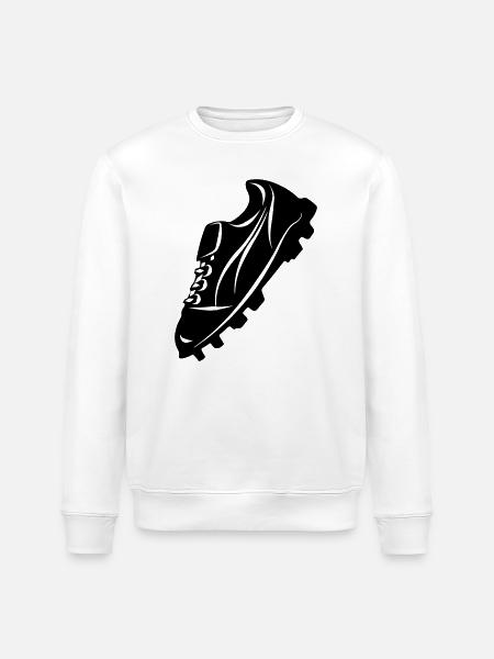 Fußballschuh transparente Schattenfigur - Stanley/Stella Unisex Bio-Sweatshirt ROLLER - Weiß