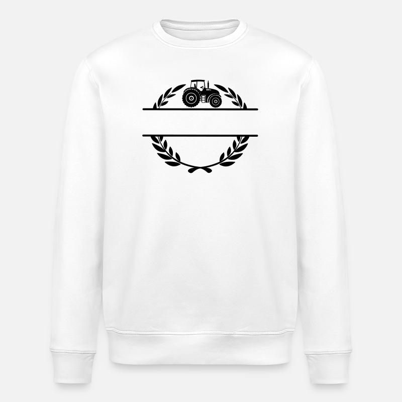 Fier du tracteur fermier - Sweat bio ROLLER Stanley/Stella Unisexe - blanc