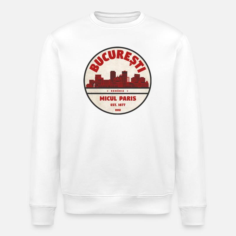 Millésime Micul Paris de Bucarest - Sweat bio ROLLER Stanley/Stella Unisexe - blanc